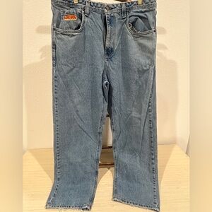 Empyre Relax Jeans  Denim Retro Y2K‎ Baggy Loose Fit Raw hem Crop 34
